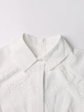 Spring 2025 New French Lace Embroidery Collar Bubble Sleeves To Close The Waist Thin Dress Temperament Long Dress 68HZ