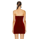 Women's Love Hot Diamond Decoration Sexy Hollow Breast Skirt Short Dress Dress Dress Dress Dress Dress 68HZ