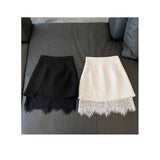 2025 New Sexy Lace Splicing Open Fork A-Word Skirt High Waist Thin Temperament Half-Dress Skirt Skirt 68HZ
