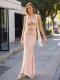 New Women's Sexy Hollow Corset Dress Temperament Mesh Fishtail Dress Dress 68HZ