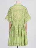 Holiday Wind 2025 Spring New Temperament Small Ribbon Embroidered Lace Shirt + Women's Dress 68HZ