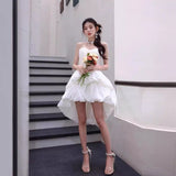 Evening Dress Spring And Summer New Marshmallows Bare Back Ponsy Sling Dress Adult Birthday Party Dress 68HZ