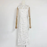 Temperament Flower Collage Design Long Dress Women's Summer 2025 New Three-Dimensional Flowers Waist Display Thin Waist Dress 68HZ