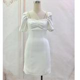 2025 Spring And Summer Small Shoulder Collarbone Shoulder Dress Hepburn Hottie Wearing Slings Pure Lust Wind 68HZ