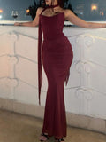 Sexy Fish Bone Thoracic Blouse Tighten Bag Hip Skirt Dress Suit Autumn Two Sets Of High-End Feel Around The Neck 68HZ