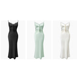 Temperament Sister Aesthetic Tailoring Lace Sling Dress Design Banquet Dress Dress No 68HZ