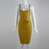 Women's Bandage Dress New Multi-Color V-Neck Sling Fashion Belt Tight Bandage Skirt 68HZ