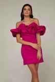 Women's Lotus Leaf Side Sexy Shoulder Dress Solid Color High-End Temperament Braid Skirt Dress Dress Dress 68HZ