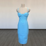 New Sexy Ass Tight Simple Cross-Hanging Neck Dress Green 68HZ