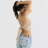 Women's New Sexy Lace Sling Vest Body-Cretenders Irregularly Exposed Umbilly Babes Top Girl 68HZ