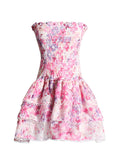 French Floral Fashion Sweet Dress 2025 Spring New Printed Bra Thin Dress Design Woman 68HZ