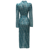 Open Fork Straight Collar Nail Buckle Tangle Folded Cheongsam Dress Women's New Spring And Summer 2025 68HZ