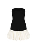 Hottie Bra Splicing Back Showing Thin Flower Bud Dress Lantern Ponky Pure Wind Summer Beautiful Little Dress 68HZ