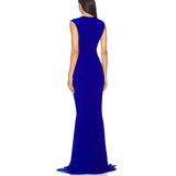 New Solid Color V-Neck Sleeveless Dress Woman High-End Sexy Tuxedo Fishtail Dress Long 68HZ
