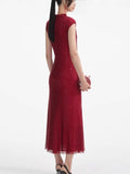Exploding New Hot Women's Long Hot Diamond Sexy Flower Dress Dinner Dress Temperament Ass 68HZ