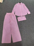 2024 Spring And Summer New Shirt + Breasts + Tight Waist Trousers Hot Three-Piece Suit Woman 68HZ