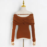 Sexy Knitwear Women's Clothing 2025 Spring New High-End Feeling Shoulder Repair Wearing Sweater Winter 68HZ