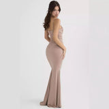 Direct Sale 2024 Summer Dress Fish Bone Folded Back Slings Fishtail Dress Dress Dress Woman 68HZ