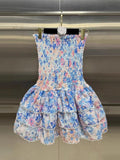 Holiday Style Color Print Tight Chest Short Skirt Hollow To Take The Lot Of Leaves On The Side Of The Slimmed Dress Dress Woman 68HZ