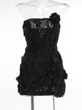 High-End Women's New Sexy Body Trim Corset Dress Flower Decoration A Skirt Banquet Evening Dress Dress 68HZ
