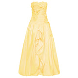 Sexy Fashion Open-Fork Dress 2025 New Three-Dimensional Flower Collage Design Shoulder Dress Summer 68HZ