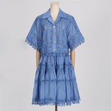 Holiday Wind 2025 Spring New Temperament Small Ribbon Embroidered Lace Shirt + Women's Dress 68HZ