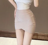 2025 Sexy Crossover Skirt High-Waisted Mini-Banded Hip Dress Night Shop Half-Dress Short Skirt Women's Night Club 68HZ