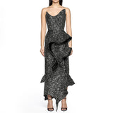 New Fashion Sexy Beads Smeared Breasts Mid-Smeared High-End Hem Leaf Party Small Dress Dress Dress Dress 68HZ