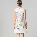 Heavy Industry Nail Pearled Pearled Tidered 3D Flower Shown Skinny Young Dresses Summer Women's Dress 2025 68HZ