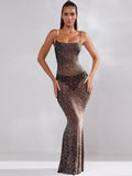 High-End Women's Hot Diamond Sexy Perspective Sling Dress Dress Dress Night Shop Famous Ass And Hip Dress Dress Dress Dress 68HZ