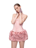 New Flower Boa Thorn Skirt Three-Dimensional Ponbo Skirt Adjustable Strap Design Brat Tight Elastic Two Sets 68HZ