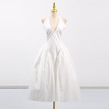 Sexy Hottie Wind Deep V-Neck Hanging Neck Strap Design Dress 2025 New Slim Long Dress Woman 68HZ