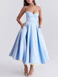 French Pastoral Sling Skirt 2025 New Fashion Flowers High Waist Slim Slim Sexy Poneng Dress Woman 68HZ