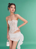 Sexy Lace Lace Lace Tective Back Strapped With Ass Dress Two Sets 68HZ