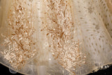 Evening Dress Female Solo Performance Suit Pony Dress Long Annual Meeting Host Gold Dress 68HZ