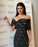 High-End Women's Thin Dress Dress Dress Watery Shoulder Elegant Temperament Banded Evening Dress Dress 68HZ