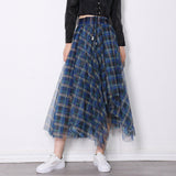Korean Version Of Temperament High-Waisted Grid Half-Dress Girl 2025 Spring New Ins Commute Medium And Thin A Word 68HZ