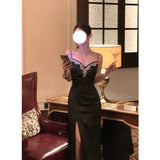 French Temperament Dress Dress Collar V-Necked Dress Dress Female Design Big Swing Dress Chestless Pad 68HZ