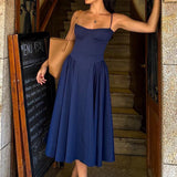 Sexy Dress Hottie Girl Sexy V Tie Sling Mid-Long Dress To The Waist Show Skinny Back Dress Dress Woman 68HZ