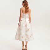 New Sexy Broken Flower Back Rope Skirt High-End Women's Breast Swing Dress 68HZ