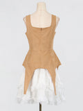 Spice Girl Style Sleeveless Cake Dress Women's 2025 New Colling Color Repair Slim Short Dress Tide 68HZ