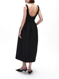 Simple Casual Style High-End Sling Dress 2025 New Sleeveless Waist Thin Design A-Character Dress Woman 68HZ