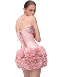 New Flower Boa Thorn Skirt Three-Dimensional Ponbo Skirt Adjustable Strap Design Brat Tight Elastic Two Sets 68HZ