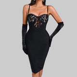 Hot Wish Femininity Sling Lace Ribbon Banded Dress 68HZ