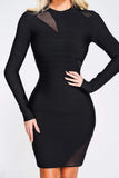Autumn New Fashion Dress Direct Sales Long-Sleeved Sexy Mesh Dress Banded Dress Woman 68HZ