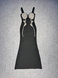 High-End Women's Dress Heavy Industry Flower Drill Pure Fishtail Bag With A Long Skirt 68HZ