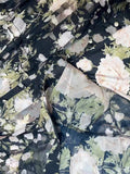 Spring And Summer New Holiday Style Single Buckle V-Neck A-Shaped Belt Retro Printed Short-Sleeved Dress Chiffon 68HZ