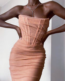 2024 Summer Women's New Night Club Side By Shoulder-Collar Net Yarn In The Chest Dress Dress Summer 68HZ