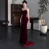 A Toasted Girl Spring And Autumn 2024 New High-End Famous Lady Dress In The Morning Dress With A Breast-Wearing Sexy Fishtail Evening Dress 68HZ