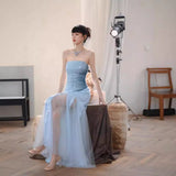 Evening Dress 2024 New Offshore Necromanquin Smear Dress Visual Shiny Mesh Dress 68HZ